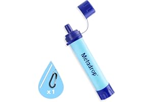 Metadrop Filtre à eau Système de Filtration d'eau d'urgence Portable Pour la Randonnée, le Camping, la Paille et la Survie