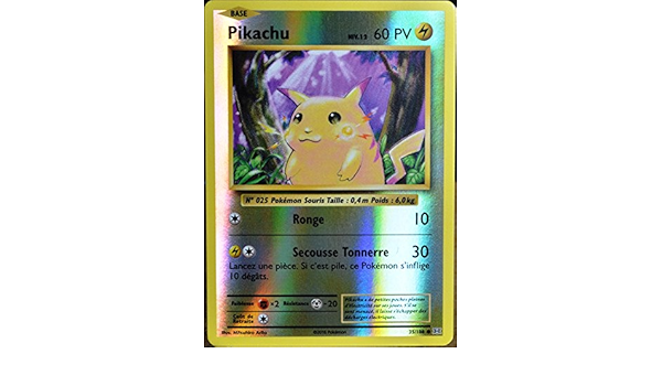 Pokemon Carte 35 108 Pikachu Niv 12 60 Pv Reverse Amazon Fr Jeux Et Jouets