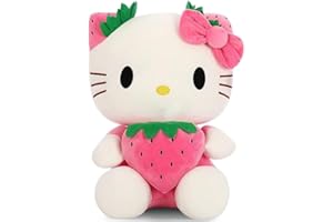 Tiuainta Hello K-itty Plush Toy 8inch KT Cat Soft Stuffed Toys Plush Doll Anime Theme Stuffed Animal Dolls Cute Soft for Girl Bedside Decoration Best Gift For Kids Birthday Party