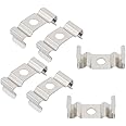 sourcingmap 6 Pcs T4 Fluorescent Tube Lamp Socket Lampholder Bracket Clip Silver Tone