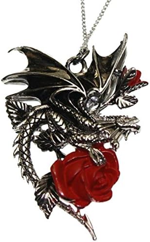 Draca Rosa Dragon Rose Pendant Necklace