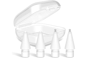 HAUXGOGO Punta per Apple Pencil 1a/2a Generazione [4 pezzi], Accessori di Ricambio per la Punta Della Penna iPencil, Alta Sensibilità Punte,2 diverse lunghezze del Pennino