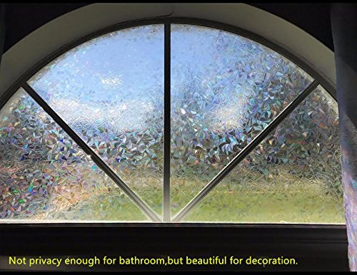Zindoo 3D hochwertige Premium No-Kleber Fensterfolie Sichtschutzfolie Statisch Folie Selbstklebend Privatleben Frost Glas-Fenster-Film-Aufkleber Anti-UV 45*200cm. - 9