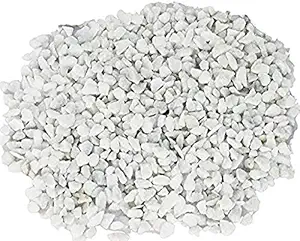 OhhSome 1Kg Marble Chips White Unpolished Pebbles for Garden D?cor [1Kg]