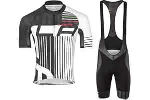 VeloZenith Abbigliamento Ciclismo da Uomo Estiva,Maglia Manica Corta Con 3 Tasche+3D Gel Pantaloncini,Traspirante Sportivo Ciclismo Moda Set per Mountain Bike Tuta MTB
