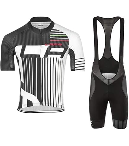 Tuta Da Ciclismo Estiva Uomo - Completo Manica Corta Traspirante, Imbottitura In Gel, Tasche Posteriori, Ideale Per MTB E Corsa