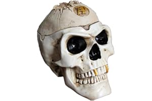 XIZHI Cenicero Taro Pintado a Mano, con Tapa, se Puede Utilizar para horrorosas Decoraciones de Halloween, para Interiores y Exteriores, Pintado a Mano, ceniceros o Adornos góticos