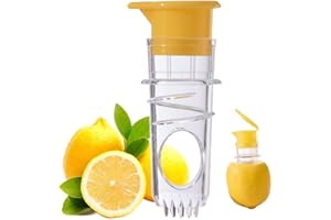 LINYIJOY Zitronenpresse, Manuelle Zitronenpresse Zitruspresse Manuell Zitruspresse mit Deckel, Zitronenpresse Klein Limettenpresse Lemon Squeezer Kompakter Entsafter für Orangensaft Zitronensaft