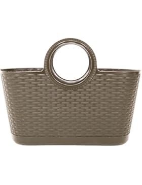 Ondis24 Mehrzwecktasche Tasche Tragetasche Strandtasche aus Kunststoff in Rattan-Optik