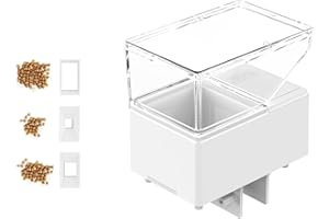 UKSUNVI Automatyczny karmnik dla ryb do akwarium, wakacyjny karmnik dla ryb Wiele trybów karmienia czasowego, wyciszenie, duża pojemność 500 ml, z cyfrowym wyświetlaczem, odporny na wilgoć nie zatyka