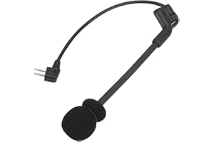 Ongoion Microphone 2 Broches Durable Plug and Play Noir, Microphone Tactique Robuste, Longue durée de Vie pour Comtac Armorwerx Comtac III