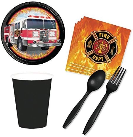 Fire Truck Party Supply Pack for 16 Guests