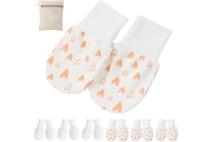 1 ONE ENJOY 6 Paires Moufle bébé naissance fille Moufles bébé fille gants nouveau né, Mitaines pour bébé, Moufles de protection anti-griffure pour bébé (0-6 mois)