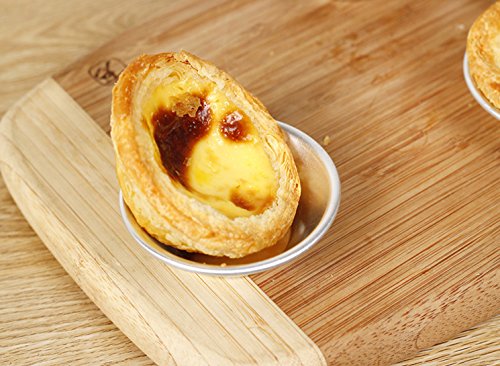 Keysui 24 eloxierten Aluminium-Ei Tart Cupcake Kuchen Cookie Form Puddingform Backen Werkzeug - 3