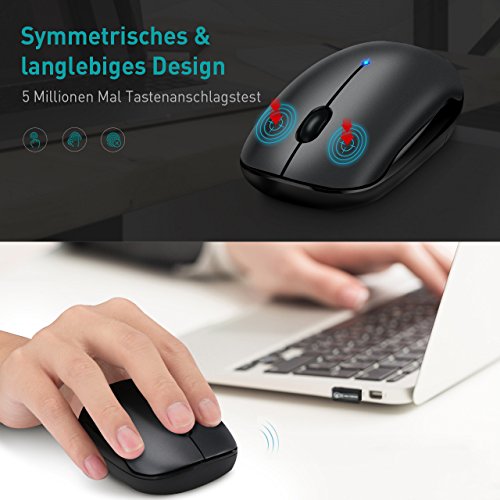 Topelek - Rat  n con Modo Bluetooth 4 0  y Modo inal  mbrico 2 4  G  rat  n inal  mbrico   ptico con Modo Dual para PC  iMac Macbook  Microsoft Pro  Oficina  hogar