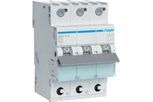 Hager MBS310 B-Type 3P 3 Module (S) Circuit Breaker – Circuit Breakers (50/60 Hz,-25 – 60 °C,-25 – 80 °C)