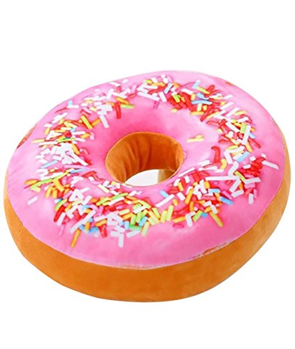 Ailiebhaus Donut Soft Kissen Schokoladen Plüsch Zierkissen ,#F
