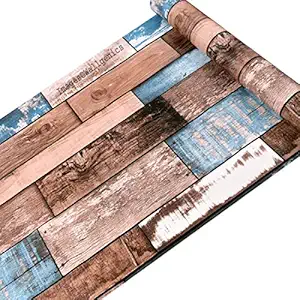 Wallgenics Vinyl PVC Paper Self Adhesive Wall Window Door Sticker, 1.96 x 18.89 x 1.96 Inches, Brown Blue