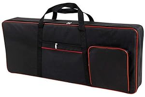 QEES Keyboard-Tasche für 61 Noten, für E-Klaviere, 600D Oxford-Stoff mit 10 mm Startseite, Gigbag (schwarz)
