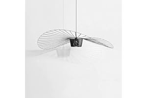 DS UUBY AIBAB Retro Lampada A Sospensione Vertigo Lampadario,fibra Di Vetro + Cappello Di Stoffa In Fibra Design Moderno Salotto Cucina Bagno Illuminazione Decorativa, E27 Black 120cm