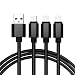 Produktbild Multi USB Kabel, 3 in 1 Lightning & Micro USB Nylon geflochtenes Ladekabel mit 8 Pin Lightning / Micro USB 2.0 Anschlüsse für iPhone7/ 6 / 6S plus / 5 / SE, iPad Air / mini, Android-Geräte(2 Lightning& 1 Micro-Schwarz)