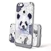 Produktbild FINOO ® | Iphone 6 / 6S Hardcase Handy-Hülle | Transparente Hart-Back Cover Schale mit Motiv Muster | Tasche Case mit Ultra Slim Rundum-schutz | stoßfestes dünnes Bumper Etui | Panda