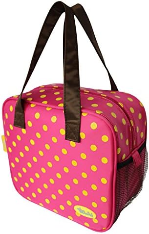 Coosin Insulated Lunch Tote Durable Nylon Oxford Cloth Picnic Bag &amp; Ice Pack Aluminum Foil Liner Super Insulated cooler Bag 7 L Large Capacity Design Reusable Lunch Bag (10x9, Dark pink)