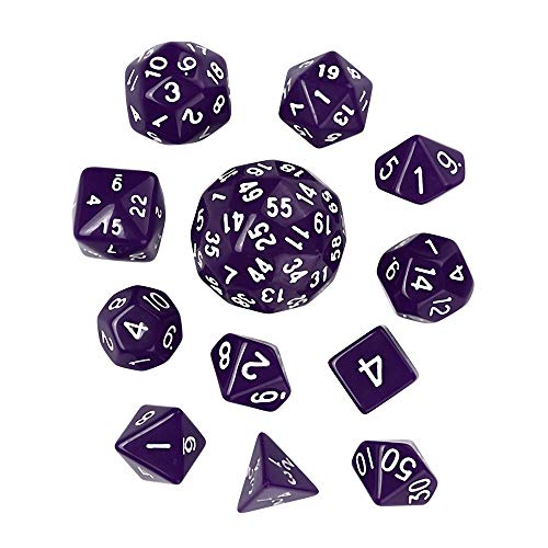 Preisvergleich Produktbild UOWEG Würfel Opaque Game Dungeons & Dragons Polyedrischer D60 Acryl würfel mit Mehreren Seiten 12St