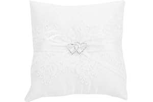 RAGUSO Ivory Satin Flower Girl Basket Wedding Cushion Pillow Lace Floral Ivory Bearer Cushion for Wedding Engagement Partydaily decoration