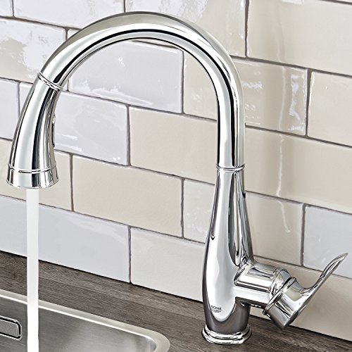 GROHE Parkfield Küchenarmatur, Schwenkbereich 360°, hoher Auslauf, herausziehbare Komfort-Spülbrause 30215000 - 4