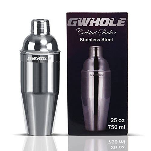 GWHOLE Cocktailshaker Set Cocktailmixer 750ml Bar Zubehör Edelstahl mit Cocktailrezepte Ebook, Messbecher - 2