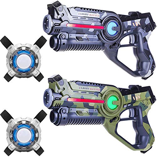 Light Battle Active Lasertag Set - 2X laserpistole (camo grün, camo grau) + 2 Weste - LBAPV22256