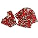 Produktbild Süße Frauen Japanische Art Lange Ärmel Robes Baumwolle Kimono Pyjamas Anzug Dressing Gown Set-Red