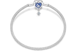 KUNSIR Moments 925 Sterling Silver Snake Chain Bracelets fit Pandora & European Bracelets Charms Bead Silver Bracelet for Women