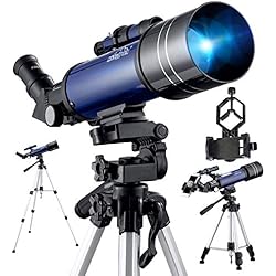 BEBANG Télescope Astronomique, Optiques En Verre Entièrement Traitées,Avec Trépied Réglable, Adaptateur Phone et 2 Oculaires
