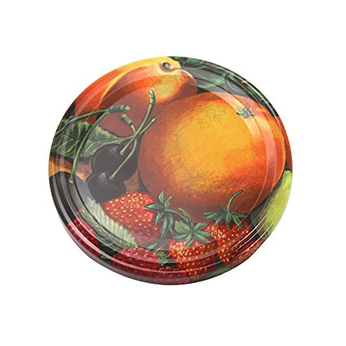 COM-FOUR® 40x Ersatzdeckel „Obst“, Deckel für Sturzgläser, Marmeladengläser, Einmachgläser, TO 82 cm - 3