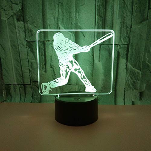 Preisvergleich Produktbild Fujunping Neue Baseball 3D Licht Bunte Touch Fernbedienung Geschenke Schreibtischlampe Moderne Tischlampen Für Wohnzimmer Nachtlicht,Remote Touch-Schalter