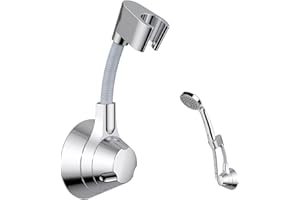 GOSHIES Uchwyt na słuchawkę prysznicową, bez wiercenia, uchwyt słuchawkowy, obracany o 360°, regulowany uchwyt prysznicowy, bez wiercenia, bez wiercenia