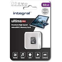 Integral 32GB microSD Card Premium High Speed 4K Video Memory Card - up to 100MB/s Read and 30MB/s Write, UHS-I, U3, Class 10
