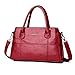 Produktbild Dragon868 Damen Splice Handtasche Schultertasche Business Crossbody Tasche Tote Bag (Rot)