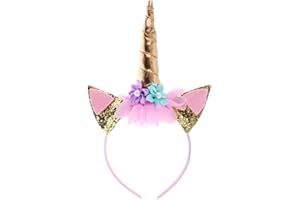 ‎JMITHA JMITHA Haarreif Einhorn Elastisch Einhorn Blumenmädchen Haarschmuck Mädchen Haare Hoop Stirnbänder Haar-Zusätze Haarreif