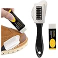 Goodern Suede & Nubuck 4-Way Leather Brush Cleaner with Rubber Eraser,Suede Shoe Cleaner Kit Shoe Care Cleaning Eraser Rubber Shoes Scrubs Set Suede Cleaner Leather Shoes Boot Cleaning Brush for Shoes