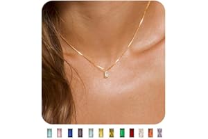 FUNEIA Kette Damen 14K Vergoldete/925 Sterling Silber mit Geburtsstein Anhänger Halskette Gold Silber Exquisit Frau Mädchen Mama Schmuck Geburtstag Hochzeitstag Valentinstag Muttertags Geschenk