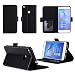 Produktbild Huawei Ascend P8 Lite 2017 Hülle Brieftasche Leder Schwarz Cover mit Kartenfach - Zubehör Etui Portfolio smartphone P8 Lite 2017 single / dual sim Case Schutzhülle (Handy Wallet tasche folio PU Leder, Black) - XEPTIO accessoires