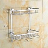 CLLCR Haushalts-Badezimmer-Regal, Tuch-Zahnstange, Duschregal-Edelstahl-Badezimmer-Spiegel-Frontrahmen-Aluminium-Badezimmer-Zahnstangen Wand-angebrachtes einzelnes Schicht-Badezimmer-Spiegel-Frontrah