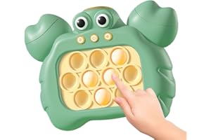 LUFEIS Pop Push Bubble, Pop Push Bubble Fidget Sensory Toys, Pop Push It Fidget, Juguetes de Descompresión Rompecabezas para Niños y Adultos, Juego Fidget Electrónico Whack Mole Fidget (Verde)