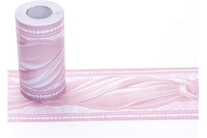 GOUIERYLIN Cenefas adhesivas para paredes baño cocina protector pared antisalpicaduras cocina molduras decorativas para pared Velo rosa 10.6cm X 1000CM