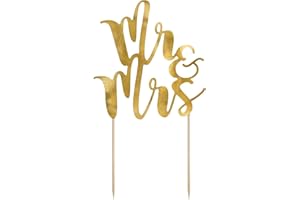 Cake Topper Mr Mrs Kuchenstecker Deko Hochzeit Verlobung Kuchendeko Dekoration für Hochzeitskuchen Mr Mrs Gold