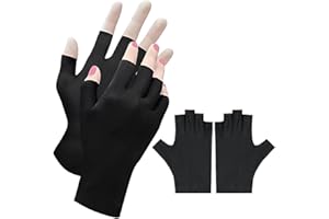MEXRUMI 1 Par De Guantes Uv Para Uñas, 20 X 8 Cm Guantes Sin Dedos Guantes Uv Para Mujeres Guantes De Manicura Protección Anti-Uv Para Esmalte De Uñasprotégez Professionnel Les Mains (Negro)