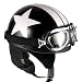 Goggles Vintage German Style Half Helmet (Black White-star Large) Motorcycle Biker Cruiser Scooter Touring Helmet RS.7078.00